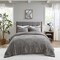 Edge Collections - 26" x 20" - Gray - Arctic Full Queen Faux Fur Comforter Set - 1 Set